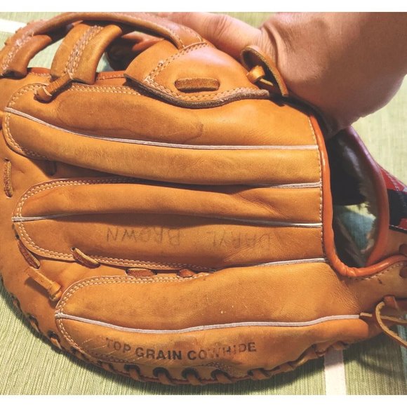 DIAMOND D4000 Professional Model RHT Mitt Baseball Glove Tan Top Grain Cowhide - Picture 6 of 13